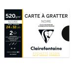 Clairefontaine Scratch Art Card Pack - 24 x 32cm - 2 Sheets - 520gsm - Black