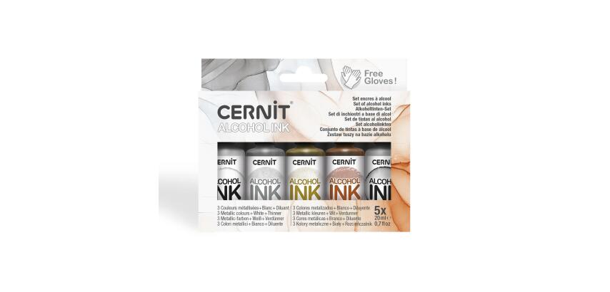 Set Alkoholtinten, Metallic-Farben, 13x3x11 cm - Sortierung