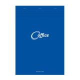 Bloc de bureau Office agrafé en-tête A4 100 feuilles petits carreaux 56 g - Bleu