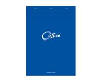 Bloc de bureau Office agrafé en-tête A4 100 feuilles petits carreaux 56 g - Bleu