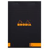 Bloc agrafé Rhodia le R N°16 14,8x21 cm 70 feuillets ligné 90g - Noir