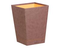 Rhodiarama corbeille à papier simili cuir italien 27x27x32 cm - Chocolat