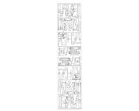 Scarf 100% silk - 180x43cm Biblio - White