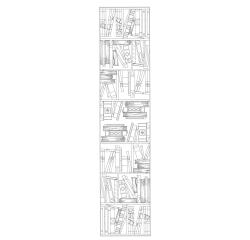 Echarpe 100% soie - 180x43cm Biblio - Blanc