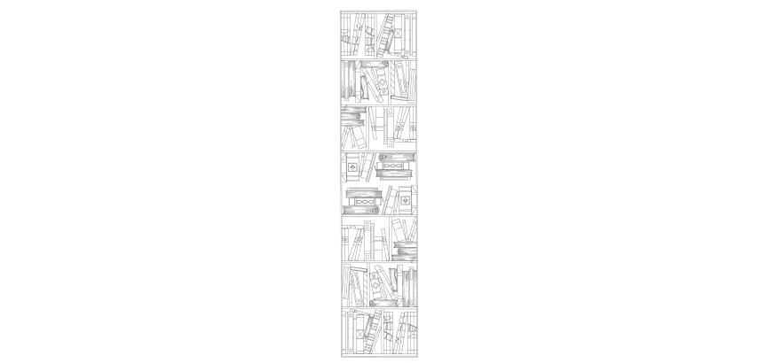 Echarpe 100% soie - 180x43cm Biblio - Blanc