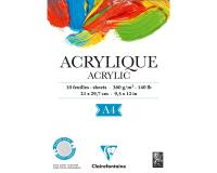 Acrylique bloc collé 1 côté 10F A4 360g