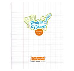 Cahier Poésie et Chant piqué 8000 POLYPRO 17x22 cm 48 pages grands carreaux + uni 90 g - Incolore