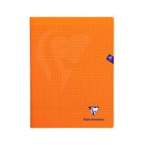 Cahier piqué Mimesys 24x32cm 48 pages grands carreaux couverture polypropylène Couleur aléatoire - Orange