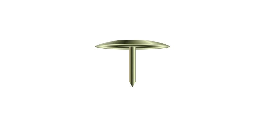 Boîte de 100 punaises couleur en laiton - Hauteur de pointe 9mm - 9mm de diamètre