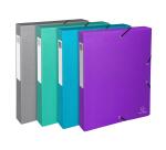 Boite de classement Exabox Dos 40mm carte enduite Teksto - A4 - Couleurs assorties