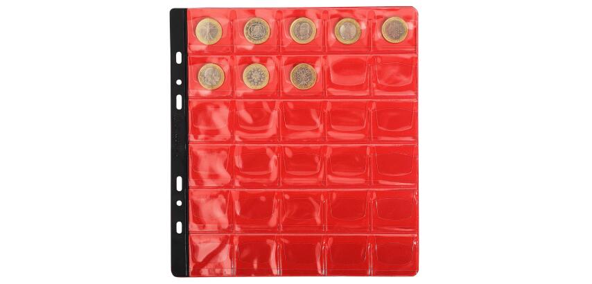 Sachet de 3 recharges numismatiques 30 cases de diamètre 30mm - 24,5x25 cm - Cristal