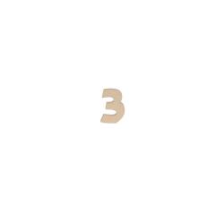 Chiffre 3 kraft 20cm - Kraft