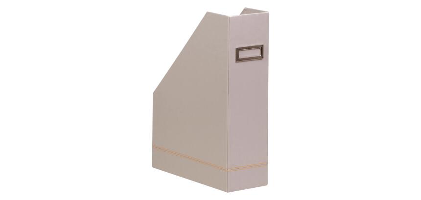 Rhodiarama porte-revues simili cuir italien 10x25x31 cm - Argent