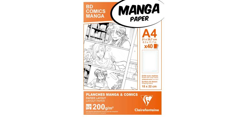 Manga Multi-techniques étui 40F A4 200g grille simple
