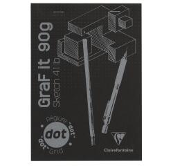 GraF'it dot bloc agrafé 80F A5 90g - Noir