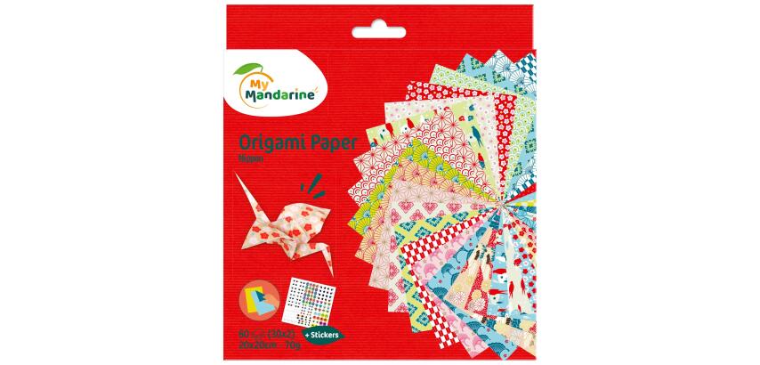 Origami Paper, Nippon, 20 x 20 cm, 60F, 70g - Multicolour