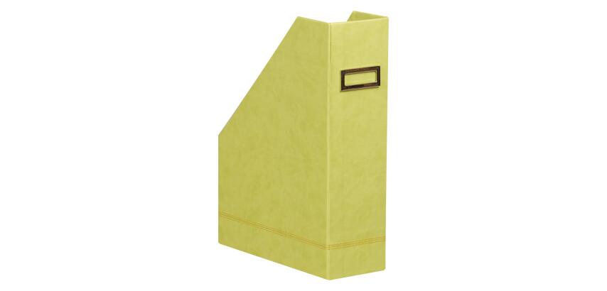 Rhodiarama porte-revues simili cuir italien 10x25x31 cm - Anis