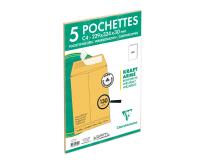 Paquet de 5 Pochettes Kraft Armé Brun C4-229x324 mm avec Soufflet de 30 mm - Auto-Adhésives - 130g/m2 - Kraft