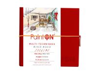 Paint'ON notebook 14x14cm 32 blad 250g wit - Rood
