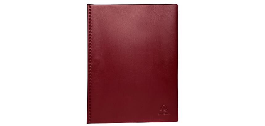 Exacompta Vega Opaque PVC Display Book, A4, 40 pockets - Burgundy