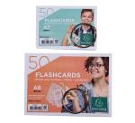 Prés. Comp. avec 38 paquets de 50 flashcards sous film + anneau - bristol ligné perforé - A6 et A7 - Couleurs assorties