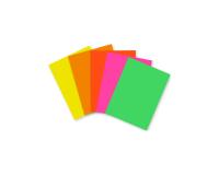PAPIER AFFICHE FLUO, Paquet de 100 feuilles 90g/m² au format 21x29,7cm - Assortiment