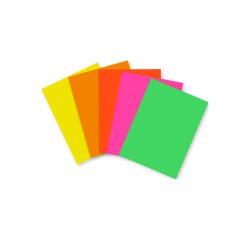 PAPIER AFFICHE FLUO, Paquet de 100 feuilles 90g/m² au format 21x29,7cm - Assortiment