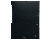 Chemises à élastiques carte lustrée 3 rabats monobloc - Noir