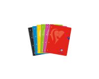 Cahier à spirale Mimesys A4+ 160 pages détachables perforées 4 trous petits carreaux et cadre en-tête couverture carte souple - Assortis