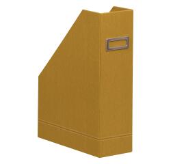 Rhodiarama tijdschriftenhouder in Italiaans kunstleer 10x25x31 cm - Goud