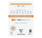 Clairefontaine Fontaine Watercolour Pad - A4 - 12 Sheets - 300gsm - Hot Pressed