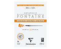 Fontaine Extra Blanc Grain Satiné bloc collé 2 côtés 12F A4 300g