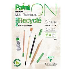 Bloc papier dessin Paint'ON Recyclé, A3