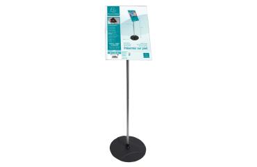 Expositor todo en PLEXI/ALUMINIO - Angulo visión ajustable a 180º - A3 - 33x33x1000 cm - 330x330x1000 mm - Negro/Alu/cristal