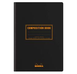 Rhodia Classic Composition book A5 petits carreaux 5x5 160 pages 80g non microperforé - Noir