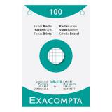 Étui de 100 fiches - bristol quadrillé 5x5 perforé 100x150mm - Blanc