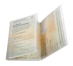 Estuche protector de 3 hojas nueva ficha técnica 6 caras 85x125 PVC 20/100º - Cristal