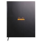 Brochure RsR Rhodiactive 90g A4+ 160 pages petits carreaux 5x5 avec cadre en-tête microperforé ruban marque-page - Noir