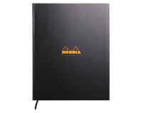 Brochure RsR Rhodiactive 90g A4+ 160 pages petits carreaux 5x5 avec cadre en-tête microperforé ruban marque-page - Noir