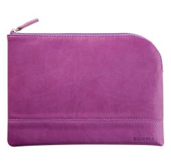 Rhodiarama pochette zippée en simili cuir - taille M (16x22 cm) - Violet