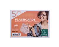 Paquet de 50 Flashcards sous film + anneau - bristol ligné perforé - format A6 - Couleurs assorties