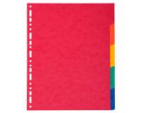 Intercalaires en véritable carte lustrée souple 225g/m2 FSC® avec 5 onglets neutres - Couleurs assorties