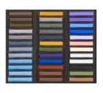 BLOCKX Wooden Box of 36 Soft Pastels - Snow