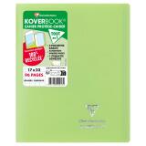 Cahier piqué Koverbook 17x22 cm 96 pages grands carreaux couverture polypropylène opaque 100% recyclé - Vert