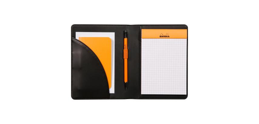 Rhodiarama livret porte-bloc N°13 pour bloc ou carnet format A6 - Noir