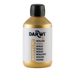 Darwi Flacon de 250 ml de Peinture Acrylique Universelle Métallique - Or