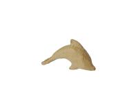 Kleines Pappmaché, braun, Delfin 15,5cm - Kraft