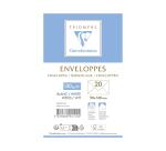 Paquet de 20 Enveloppes Blanches Doublées Triomphe 90x140mm - Gommées - 130g/m2 - Blanc