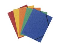 Pack de 5 Chemises à élastique sans rabats carte lustrée 355gm2 - A4 - Couleurs assorties