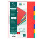 Intercalaires carte lustrée 225g 8 positions - A4 - Couleurs assorties